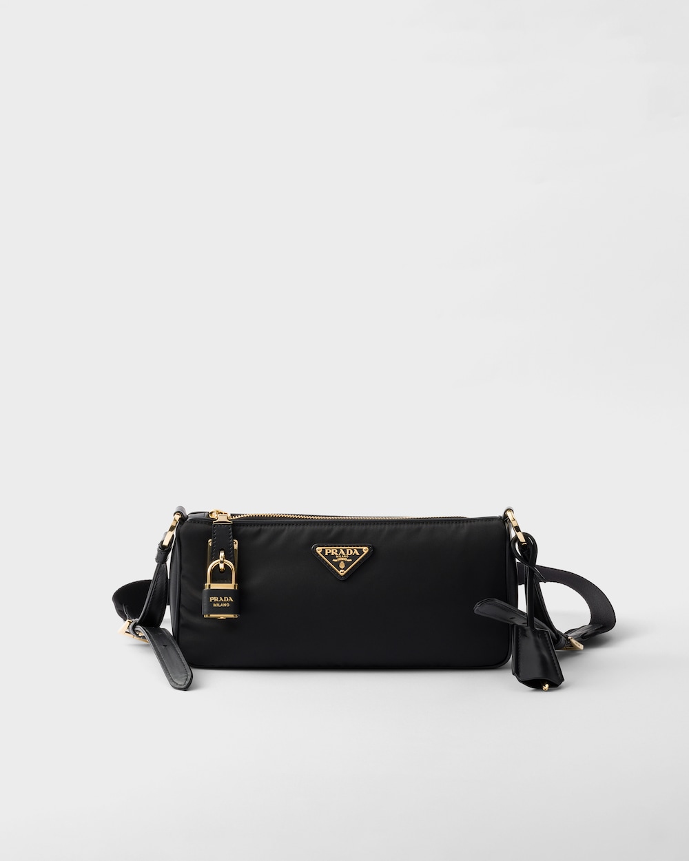 Small Re-Nylon and Leather Shoulder Bag - Image 1